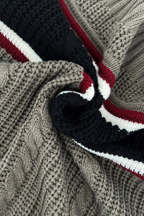 'Zephyr' Knit Striped Turtleneck Sweater - Celes Fashion
